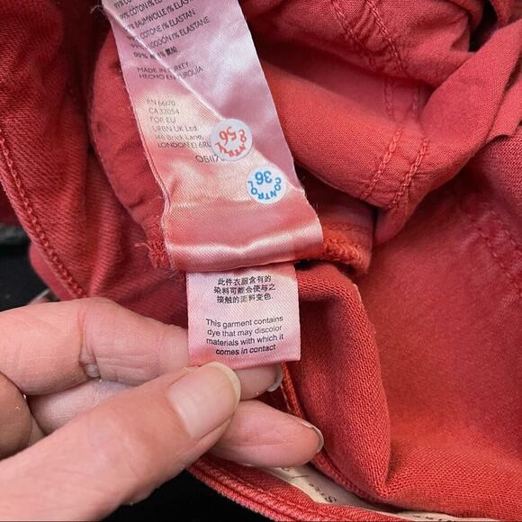 Anthropologie Pilcro Jeans Sz26 Red High-Rise Slim Straight Ankle Distressed NEW - Picture 10 of 12